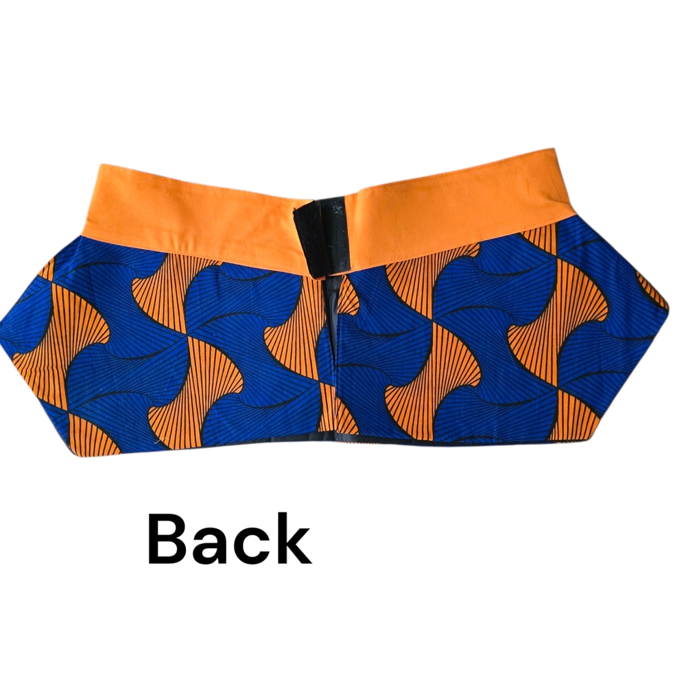 African Print Obi Belt – Orange & BStylish Kids Orange and Blue Patterned Shorts